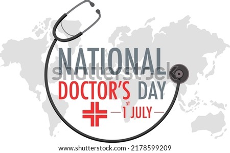 National doctor day in July logo illustration