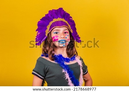 caucasian, brazilian child dressed for carnival. Royalty-Free Stock Photo #2178668977
