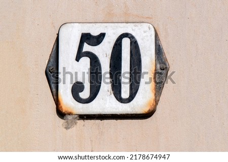 Close Up House Number 50  