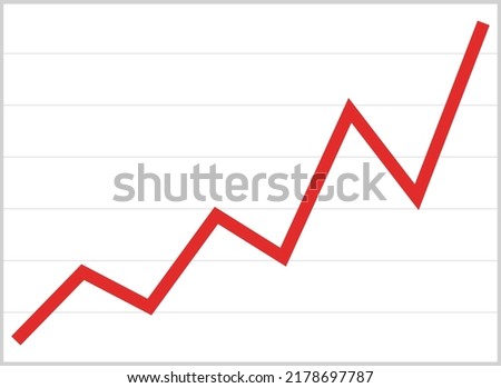 Vector illustration of rising line chart