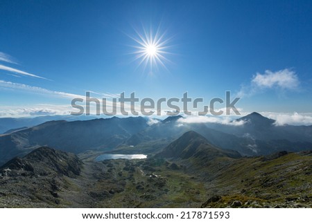 Bright mountain landscape in the Alps, in summer