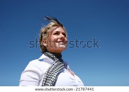 Young businesswoman in fashionable outfit