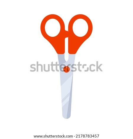 Education and Work - School and Office Supply - Red Scissors Isolated on White Background