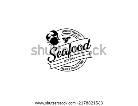 Seafood restaurant logo design template. Seafood restaurant label. 