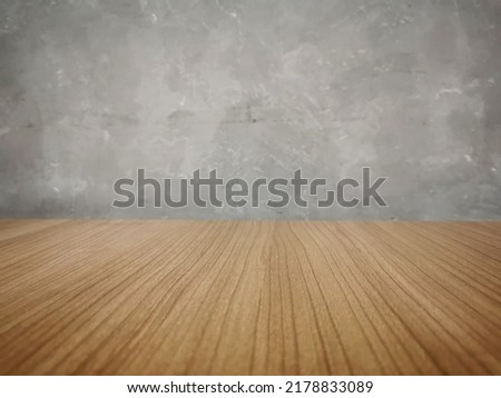 empty table wood to showcase your product, Cement the background