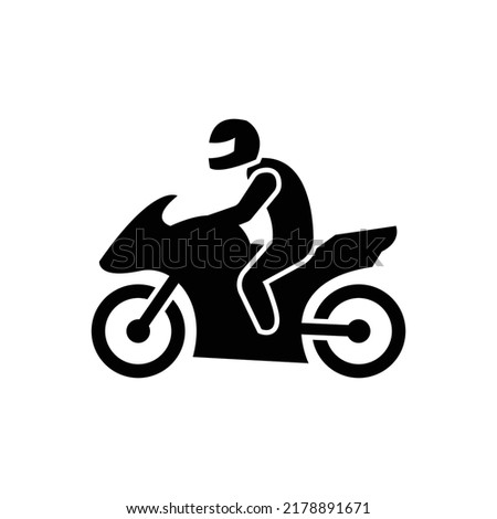 Motorcycle Icon Sign Vector Isolated on White Artboard