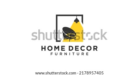 home design inspiration logo design, home sofa, minimalist chair Royalty-Free Stock Photo #2178957405