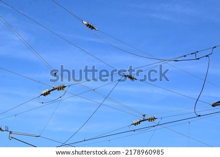 electric wires over head grid for the railroad 