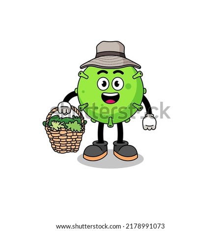 Character Illustration of virus as a herbalist , character design