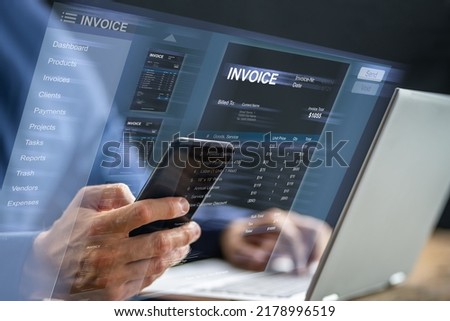Online Digital E Invoice And Statements Software Royalty-Free Stock Photo #2178996519