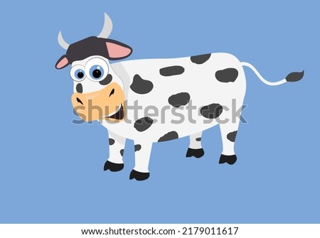 Vector illustration of funny cow cat for kids