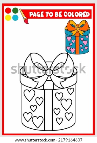 coloring book for kids. gift box vector
