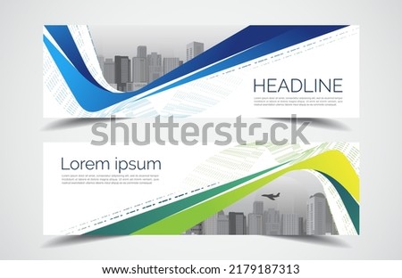 Set of modern design - Vector web banners design background or header templates, horizontal advertising business banner. Royalty-Free Stock Photo #2179187313