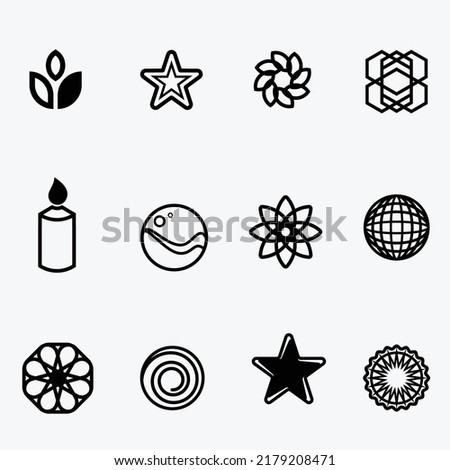 Abstract Logotype Icon Floral Symbols