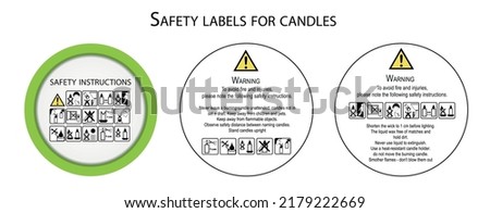 Security labels with icons for candles. vector Royalty-Free Stock Photo #2179222669
