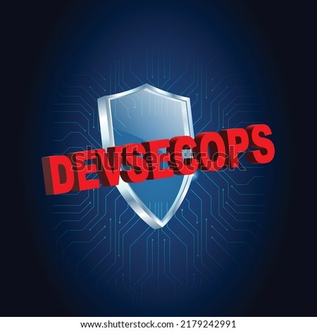 Vector illustration of DevSecOps, the secure software development process works. IT and Cybersecurity concept.