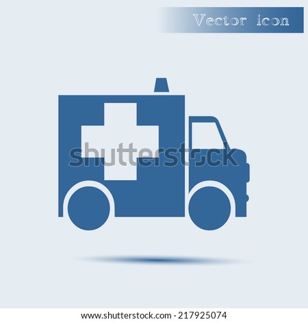 blue vector icon with shadow Flat design style