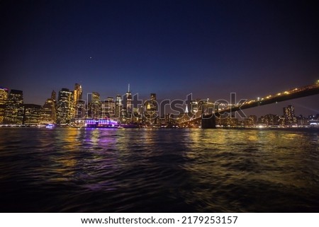 Evening skyline of Manhattan, New York, USA