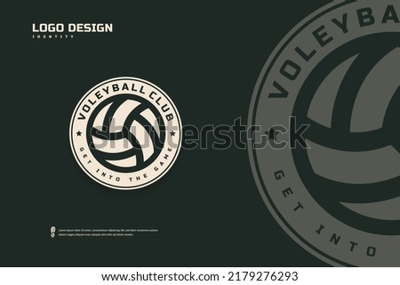Volleyball club logo, Volleyball tournament emblems template. Sport team identity, E-Sport badge design vector illustrations