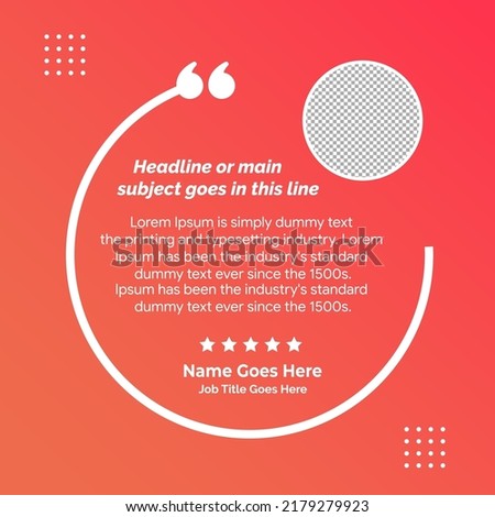 Creative Testimonial Template, Quote , What Our Clients Say , Infographic Template Editable Vector Illustration  Royalty-Free Stock Photo #2179279923