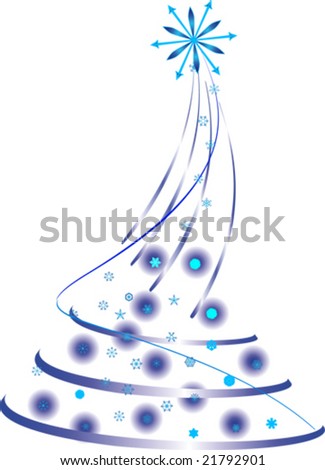 Christmas tree with snowflakes. Design element