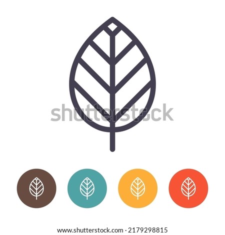 Leaf line icon isolated on white background