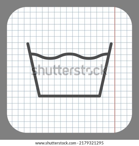Laundry simple icon vector. Flat design. On graph paper. Grey background.ai