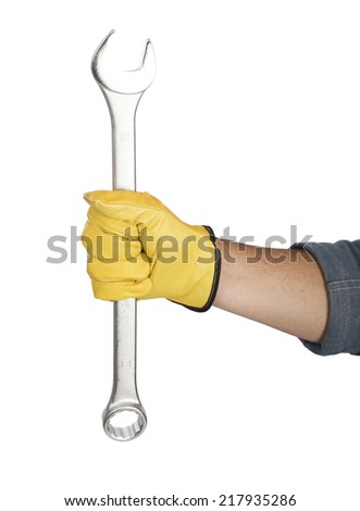 hand with wrench 