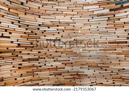 Amazing paper books background. Million volumes in natural pastel colors. Perfect texture backdrop for mock-up projects, design library. High quality photo
