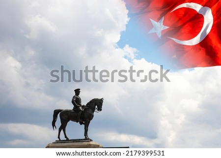 30th august victory day of Turkey or 30 agustos zafer bayrami in Turkish background photo.  Royalty-Free Stock Photo #2179399531