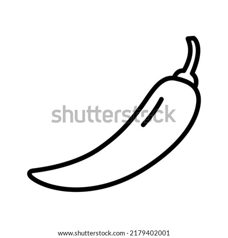 Chili pepper line icon. Pictogram isolated on a white background. Vector illustration. Royalty-Free Stock Photo #2179402001