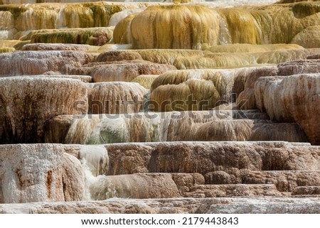 Sinter Terraces, Hot Springs, Minerals, Jupiter Spring, Mammoth Hot Springs, Yellowstone National Park, Wyoming, USA