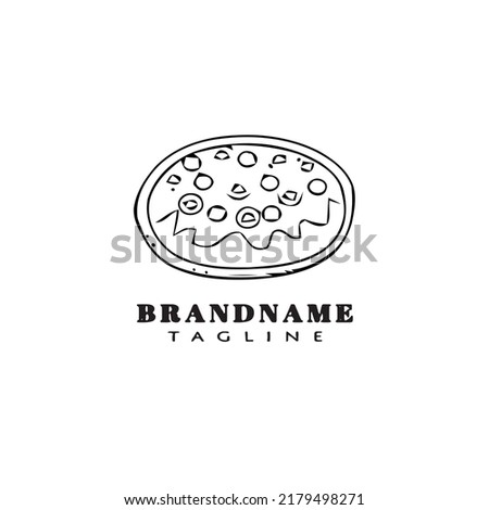 bread cartoon logo icon design template black modern isolated flat illustration