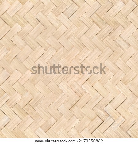 Real Seamless Texture repeating pattern woven bamboo mat board. Royalty-Free Stock Photo #2179550869