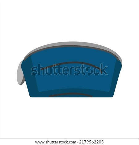 Blue pencil case on white background