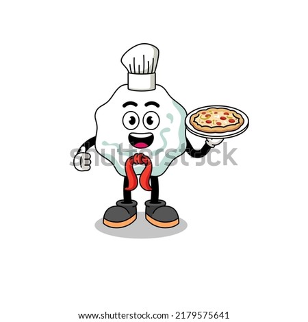 Illustration of chewing gum as an italian chef , character design