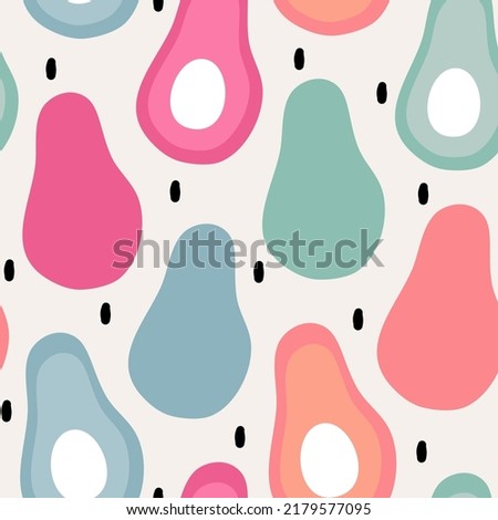  cute colorful avocado seamless vector pattern background illustration