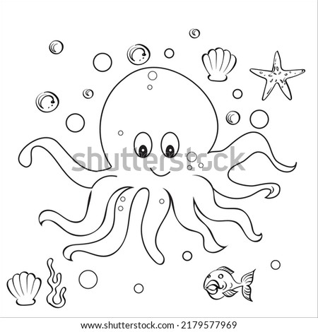 Octupus Coloring page for kids
