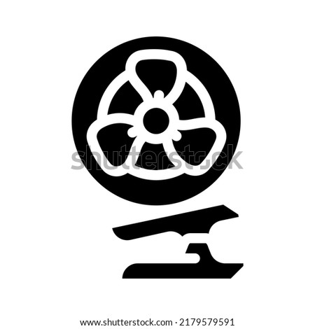 fan with clip glyph icon vector. fan with clip sign. isolated symbol illustration