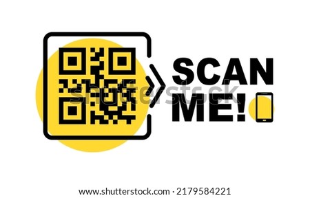 QR code scan icon set. Scan me frame. QR code scan for smartphone. QR code for mobile app, payment and identification. Vector illustration. Royalty-Free Stock Photo #2179584221