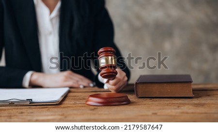 Gavel symbol of power and right to act in the powers of the chairman, the lawyer advising on various litigation To clients who are in trouble in the legal way. Lawyer concept and justice of the law. Royalty-Free Stock Photo #2179587647