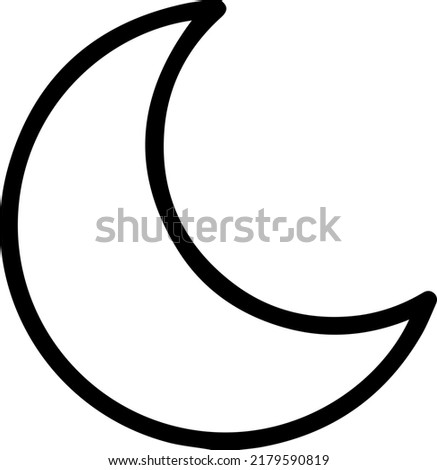 half moon vector icon - minimalist and linear style.