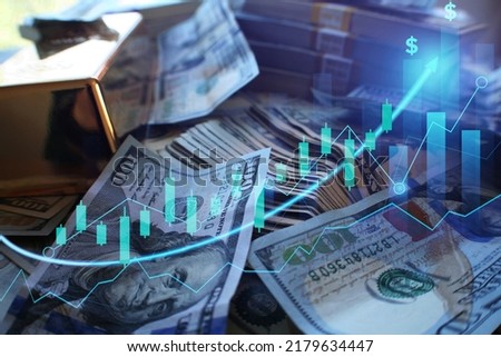 Day Trade And Swing Trade Profits With An Up Trend Candle Stick Graph  Royalty-Free Stock Photo #2179634447