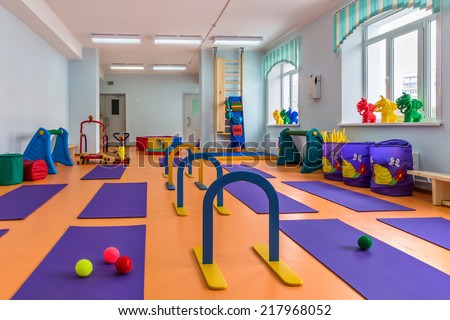 children's room with gym equipment