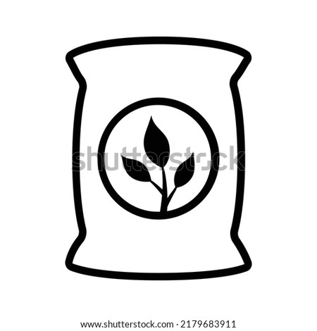 Bag of plant fertilizer line art vector icon for apps and websites Royalty-Free Stock Photo #2179683911