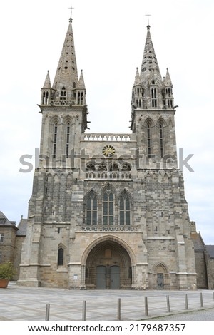 The medieval Saint-Paul-Aurélien cathedral in Saint-Pol-de-Léon, Brittany, France