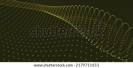 Abstract digital particle wave. Futuristic dotted wave. Technology background vector. Vector illustration.
