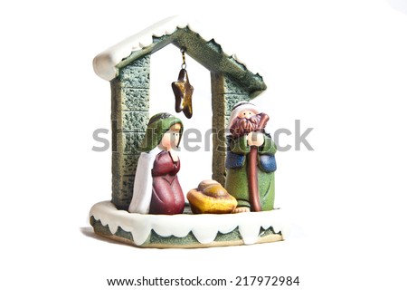 Nativity scene isolated on white background