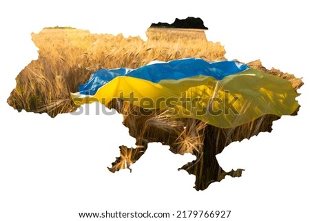 Conceptual image of Ukraine's map, global food crisis caused by Russia's  Royalty-Free Stock Photo #2179766927