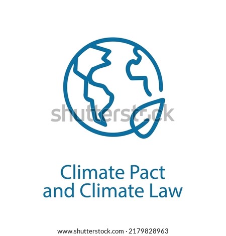 Climate Pact and Climate Law Icon. The European Green Deal. Vector illustration EPS 10 Royalty-Free Stock Photo #2179828963